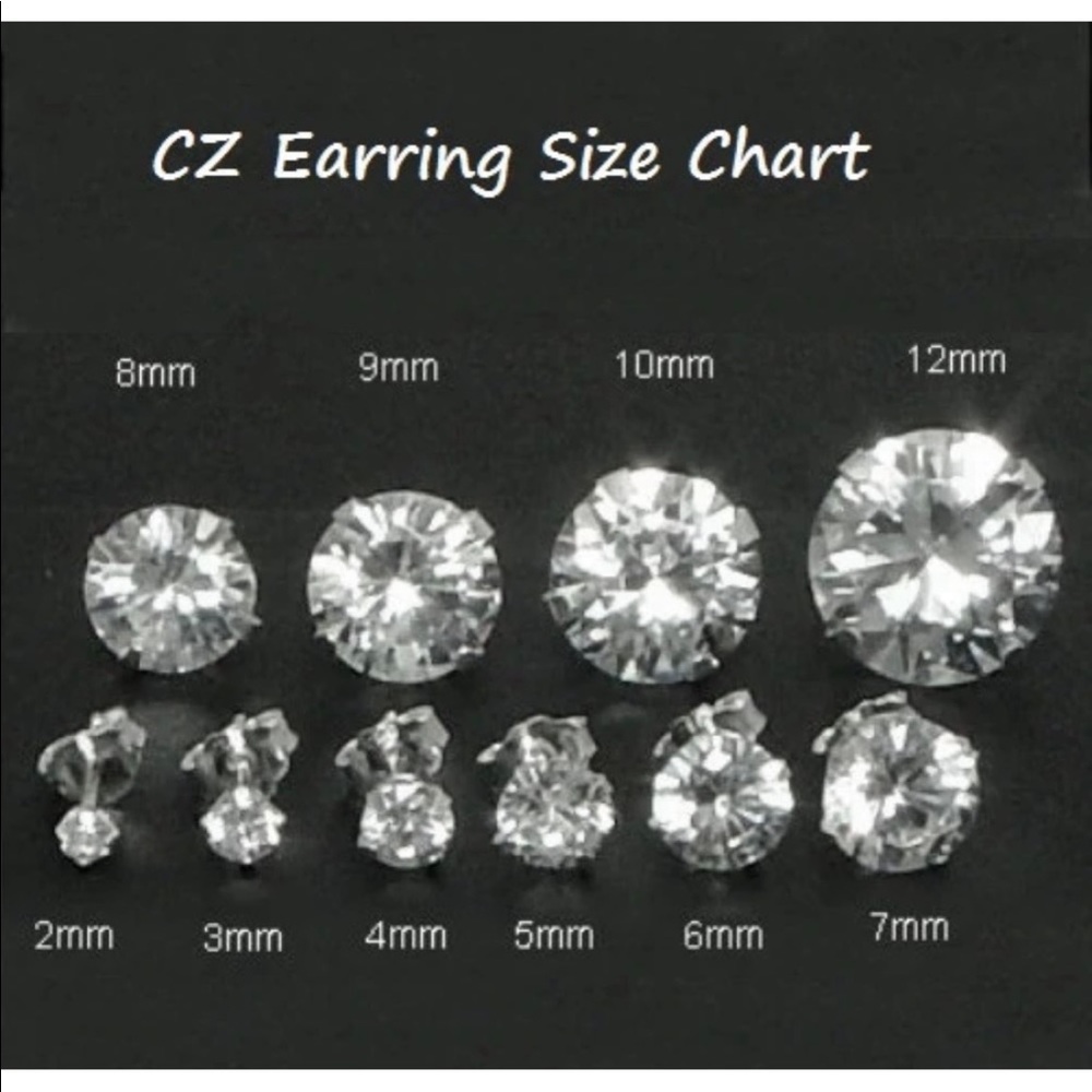 💖 Hypoallergenic Stainless Steel Cubic Zirconia Earrings 10mm NEW - Picture 5 of 8